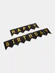 Черный гирлянды на день рождения "Happy Birthday"