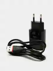Черный сетевое зарядное устройство Borofone BA20A, 1 x USB, до 2.1А, с кабелем Micro-USB, для Android