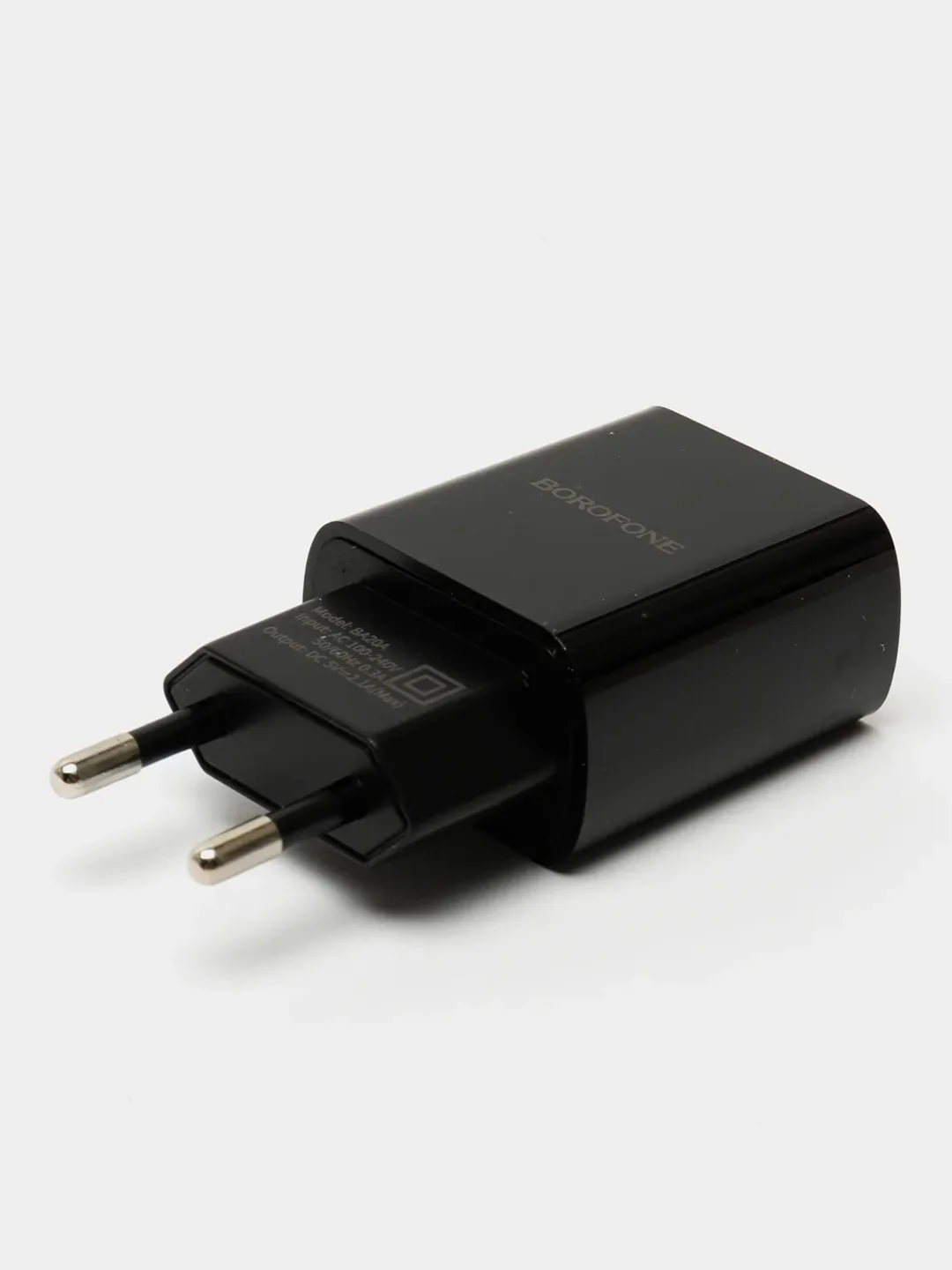Черный сетевое зарядное устройство Borofone BA20A, 1 x USB, до 2.1А, с кабелем Micro-USB, для Android