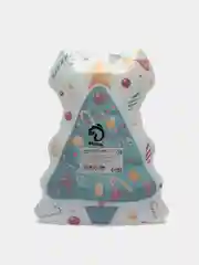 Белый блюдо сервировочное, салатник новогодний "Ёлочка с бантом", 21 х 16 х 2 см