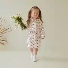 Халат детский муслиновый LoveLife "Сердечки" (5 лет, рост 110-116 см) 100% хлопок