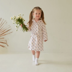 Халат детский муслиновый LoveLife "Сердечки", хлопок, 6 лет, рост 116-122 см