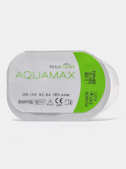 Контактные линзы PEGAVISION "AQUAMAX", двухнедельные, 1 блистер, 2 блистера