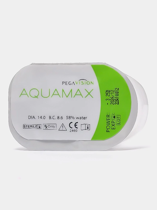 Контактные линзы PEGAVISION "AQUAMAX", двухнедельные, 1 блистер, 2 блистера