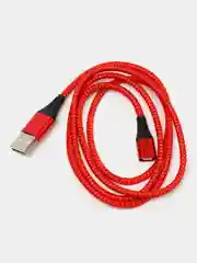 Красный магнитный кабель с быстрой зарядкой 3А и разъемы micro-USB / Type-C / iPhone Lightning
