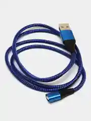 Синий магнитный кабель с быстрой зарядкой 3А и разъемы micro-USB / Type-C / iPhone Lightning