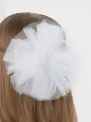 Белый школьный бант для волос