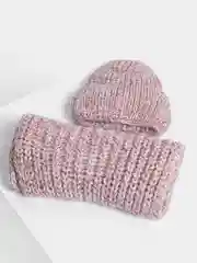 Коралловый шапка со снудом/ Шапка зимняя/ Комплект зимний/ Шапка женская