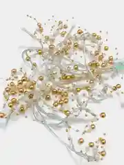 Золотой гирлянда новогодняя светодиодная Бисер, LED, на батарейках
