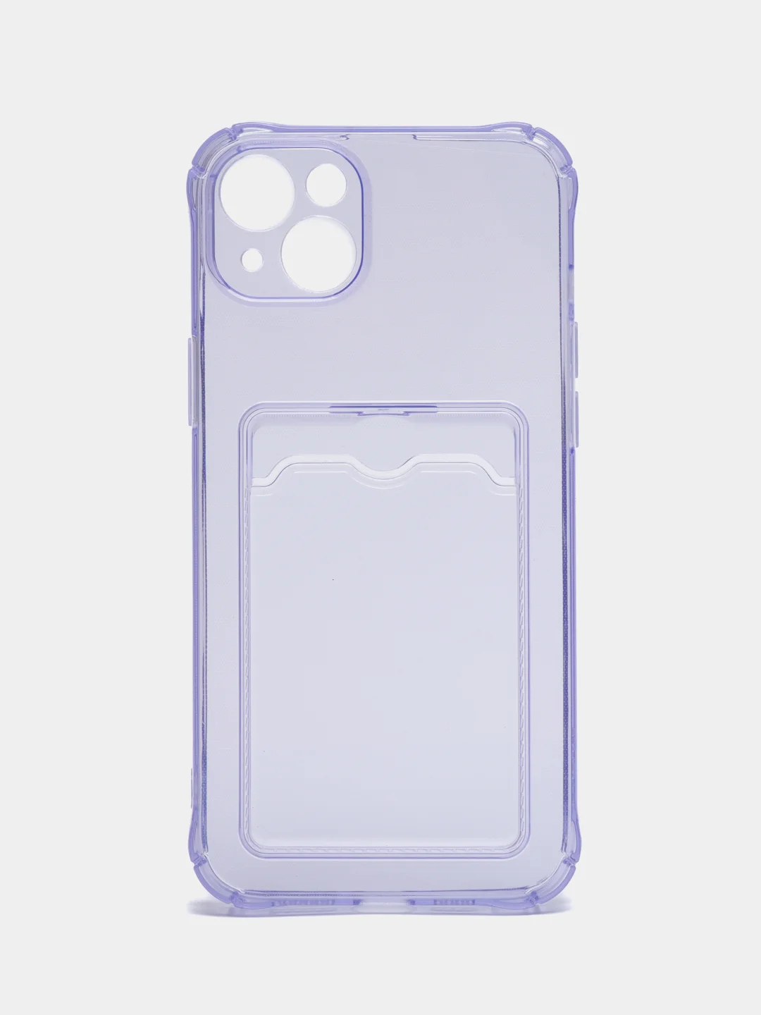Лавандовый чехол iPhone 11, 15 Pro, 14 Max, 13, 12, XR, XS, 6, 7, 8 Plus, SE, с карманом для карт, прозрачный