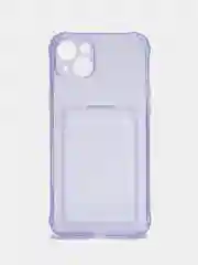 Лавандовый чехол iPhone 11, 15 Pro, 14 Max, 13, 12, XR, XS, 6, 7, 8 Plus, SE, с карманом для карт, прозрачный