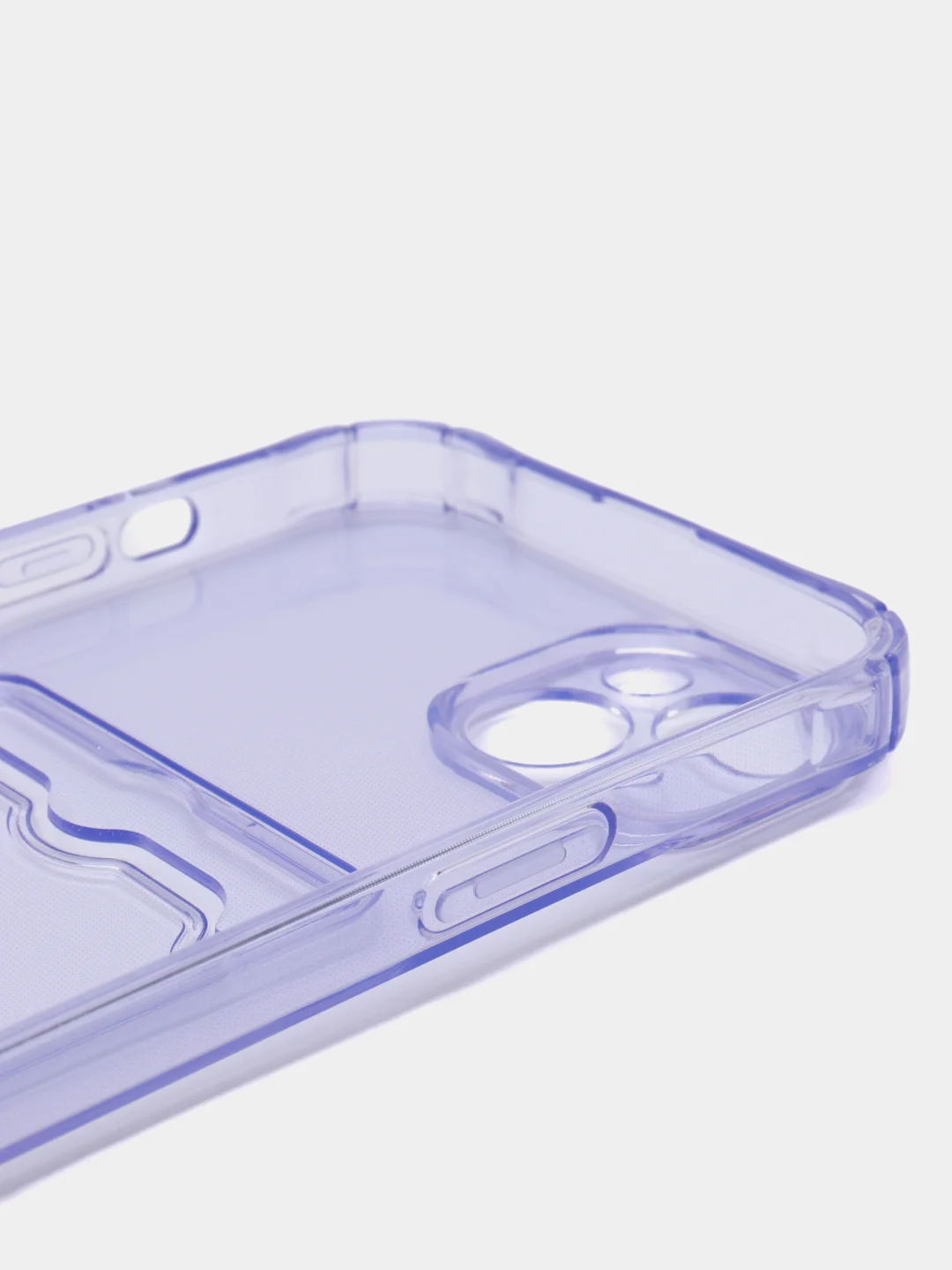 Лавандовый чехол iPhone 11, 15 Pro, 14 Max, 13, 12, XR, XS, 6, 7, 8 Plus, SE, с карманом для карт, прозрачный