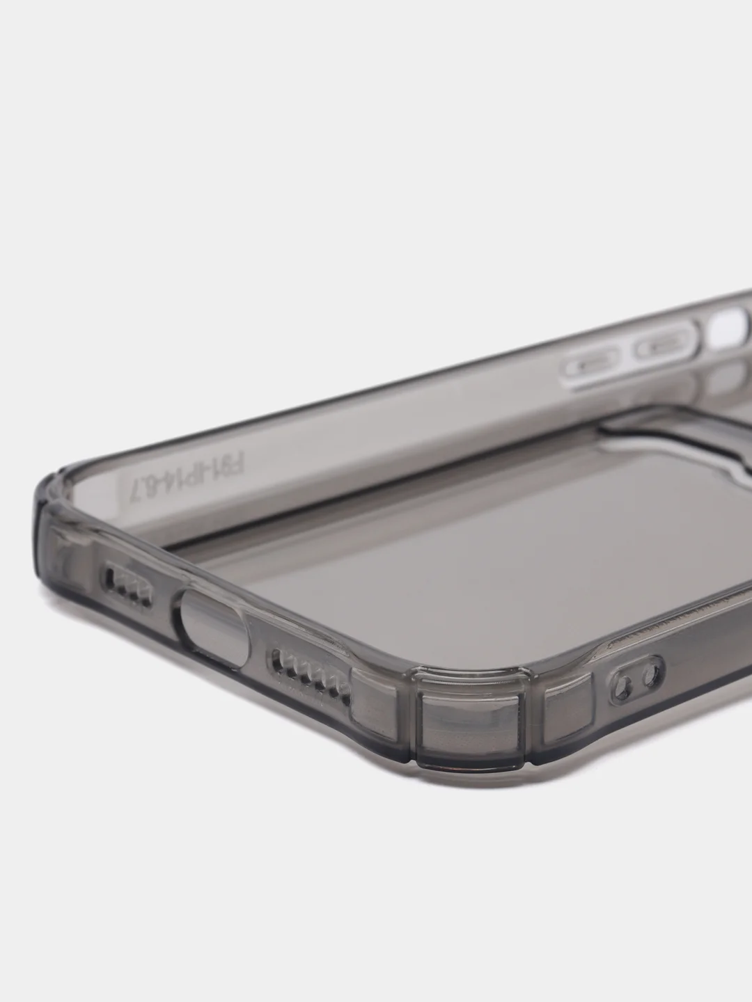 Тёмно-серый чехол iPhone 11, 15 Pro, 14 Max, 13, 12, XR, XS, 6, 7, 8 Plus, SE, с карманом для карт, прозрачный