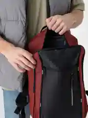 Красный рюкзак для учебы с USB