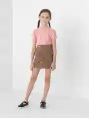 Терракотовый вельветовая юбка для девочек