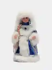 Снегурочка "Шик", синяя шубка, с серёжками, 29 см