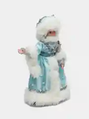 Снегурочка "В голубой шубке с бусинками", двигается, 17 х 40 см
