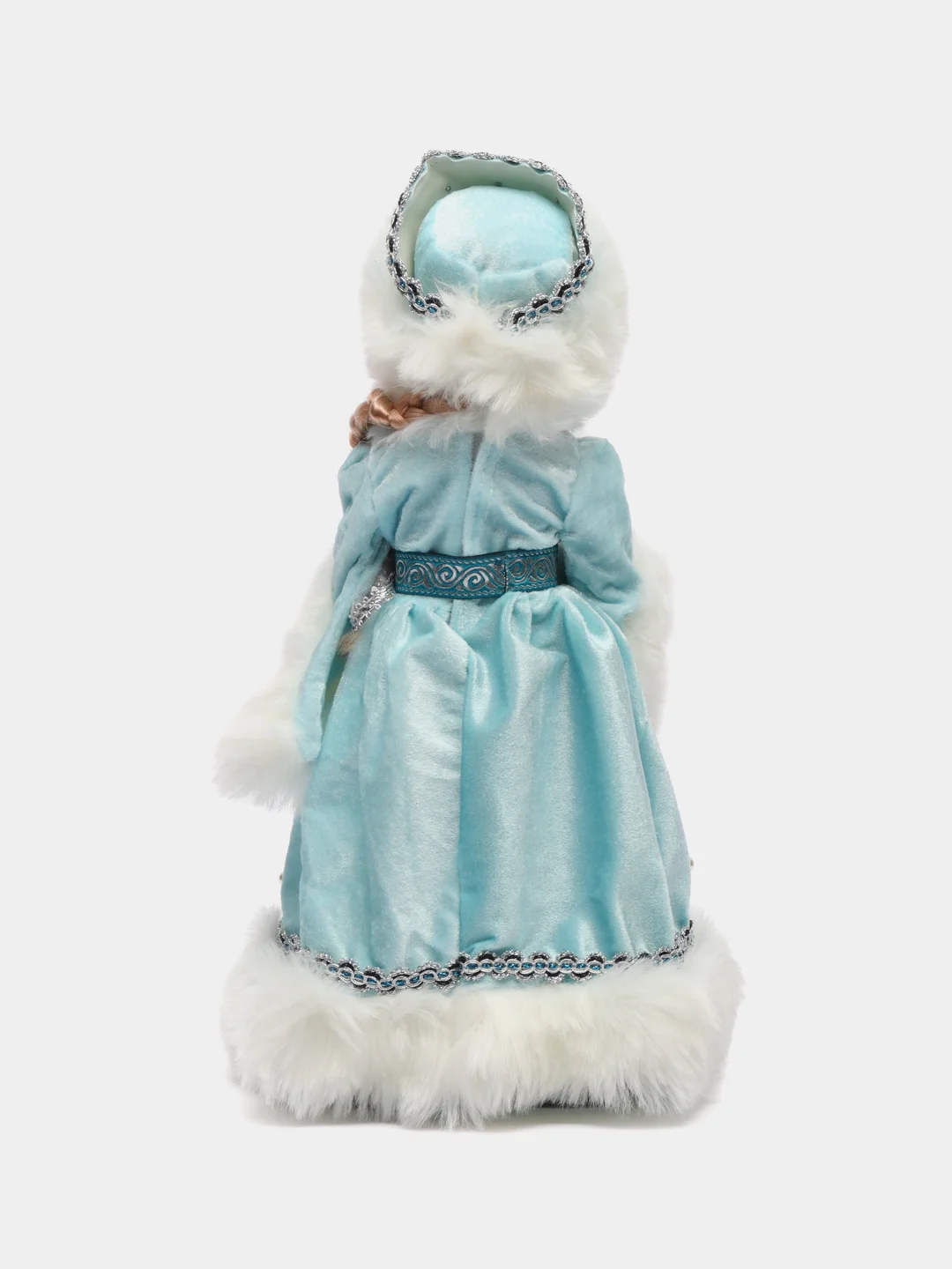 Снегурочка "В голубой шубке с бусинками", двигается, 17 х 40 см