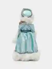 Снегурочка "В голубой шубке с бусинками", двигается, 17 х 40 см