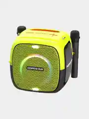 Лайм портативная Bluetooth Колонка Hopestar Party One 80 Вт, с двумя беспроводными микрофонами