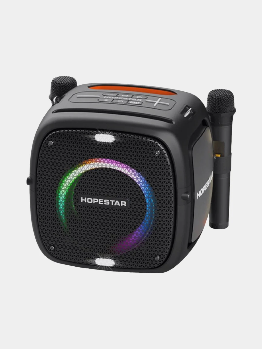 Лайм портативная Bluetooth Колонка Hopestar Party One 80 Вт, с двумя беспроводными микрофонами