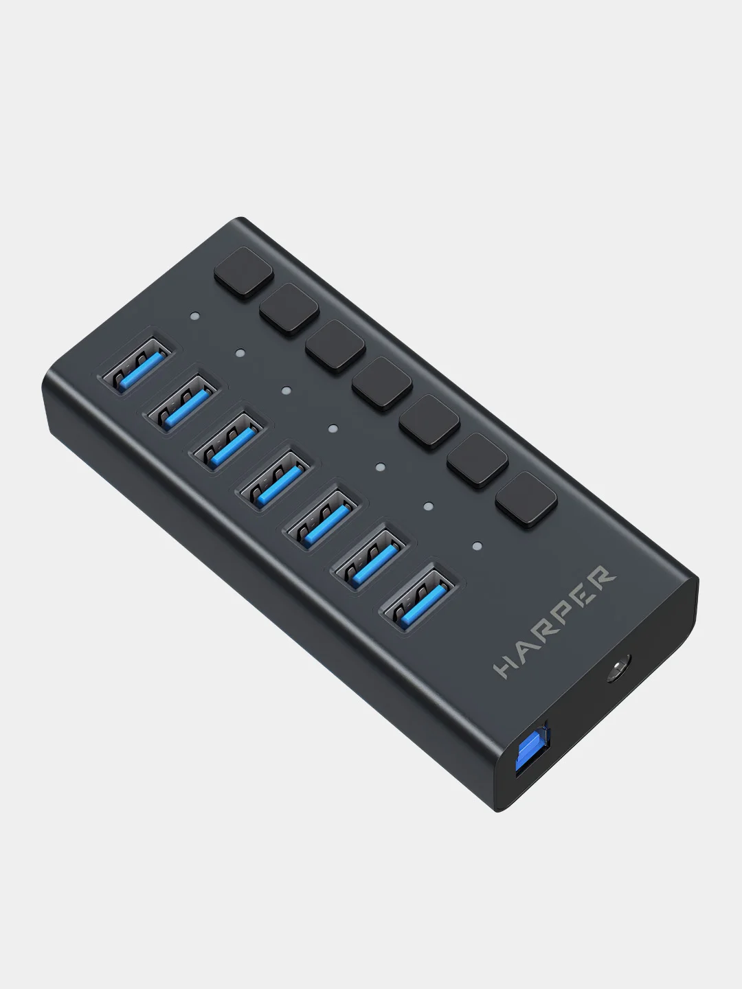USB-концентратор HARPER HUB-07MB, USB 3.0, Type-A х 7, Black