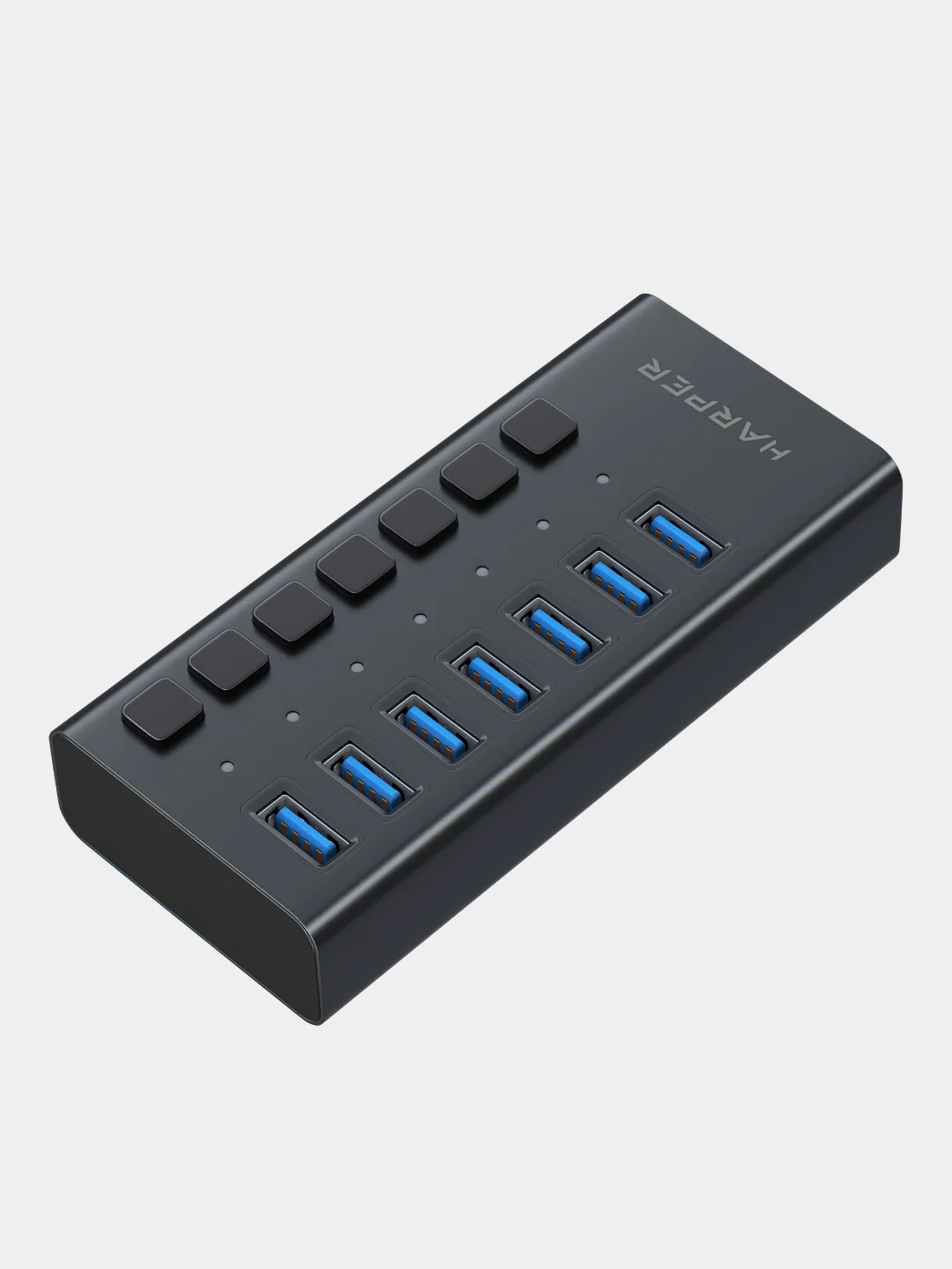 USB-концентратор HARPER HUB-07MB, USB 3.0, Type-A х 7, Black