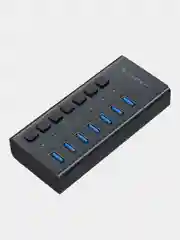 USB-концентратор HARPER HUB-07MB, USB 3.0, Type-A х 7, Black