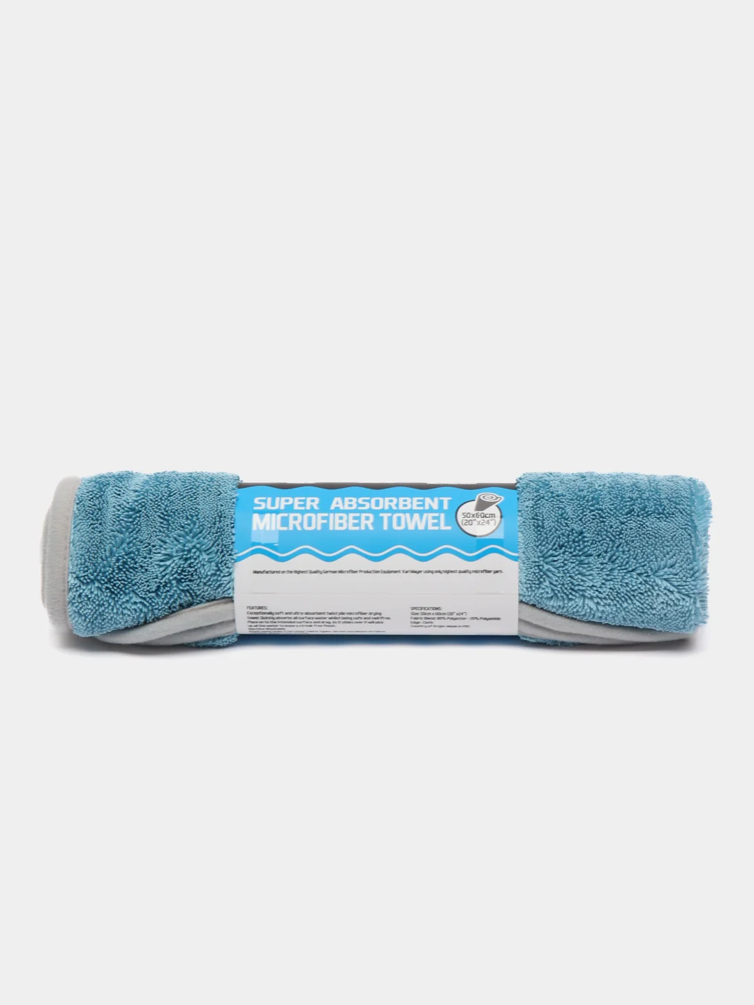 Микрофибра для сушки автомобиля Dry Monster, синяя, 50 х 60 см