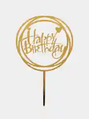Золотой украшение для торта "С днем родждения", топпер "Happy Birthday"
