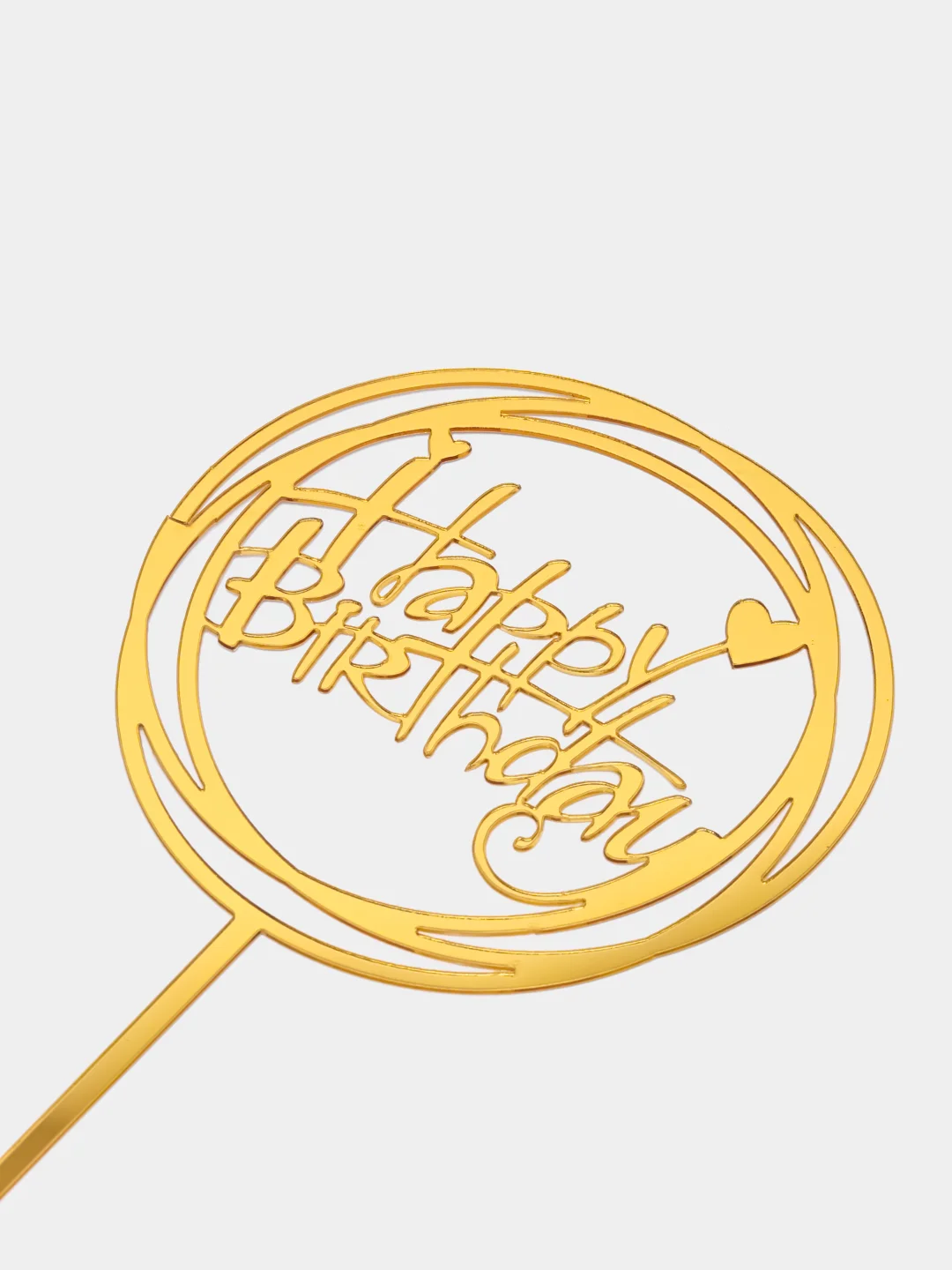 Золотой украшение для торта "С днем родждения", топпер "Happy Birthday"