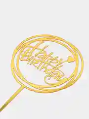 Золотой украшение для торта "С днем родждения", топпер "Happy Birthday"