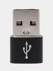 Черный переходник TYPE C 3.0 на USB 2.0 адаптер otg