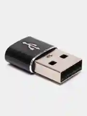 Черный переходник TYPE C 3.0 на USB 2.0 адаптер otg