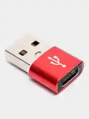 Красный переходник TYPE C 3.0 на USB 2.0 адаптер otg