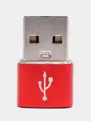 Красный переходник TYPE C 3.0 на USB 2.0 адаптер otg