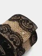 Черный лента из джута, с кружевом, 2 метра