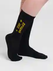 Желтый носки дедушке черные, хлопок. 4 вида