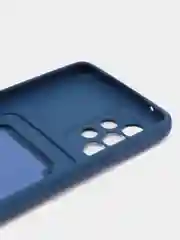 Синий чехол Samsung Galaxy A53, Самсунг Галакси А53 силиконовый, с карманом для карты
