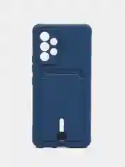 Синий чехол Samsung Galaxy A53, Самсунг Галакси А53 силиконовый, с карманом для карты