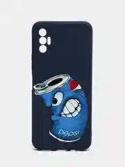 Серый чехол силиконовый с принтом и защитой камеры для Tecno Spark 8P