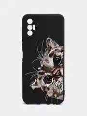Аметистовый чехол силиконовый с принтом и защитой камеры для Tecno Spark 8P