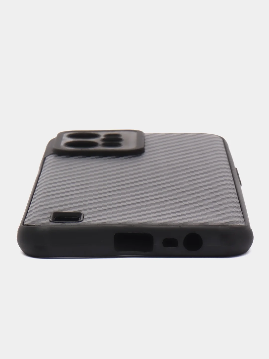 Черный чехол Realme C31 (Реалми С31) силиконовый под карбон