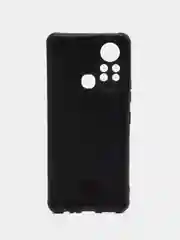 Черный чехол Infinix Hot 11S силиконовый под карбон