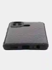 Черный чехол Infinix Hot 11S силиконовый под карбон