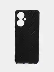 Черный чехол Tecno Camon 19/19 Pro, силиконовый, под карбон