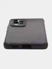 Черный чехол Samsung Galaxy A53 (Самсунг Галакси А53 5G), силиконовый, под карбон