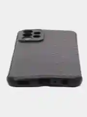 Черный чехол Samsung Galaxy A23 (Самсунг Галакси А23), силиконовый, под карбон