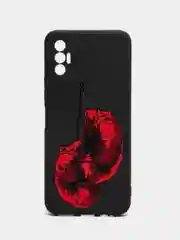 Бронзовый чехол силиконовый с принтом и защитой камеры для Tecno Spark 8P