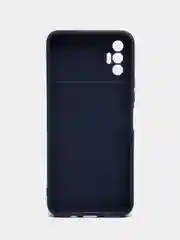 Серебряный чехол силиконовый с принтом и защитой камеры для Tecno Spark 8P